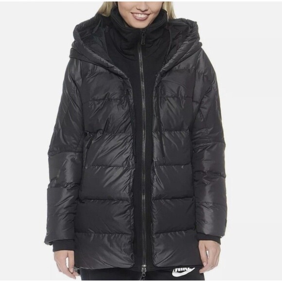 Nike Women XL Uptown 550 Down Cocoon Jacket Charcoal Black Oversize 683928 $320 - Picture 1 of 12